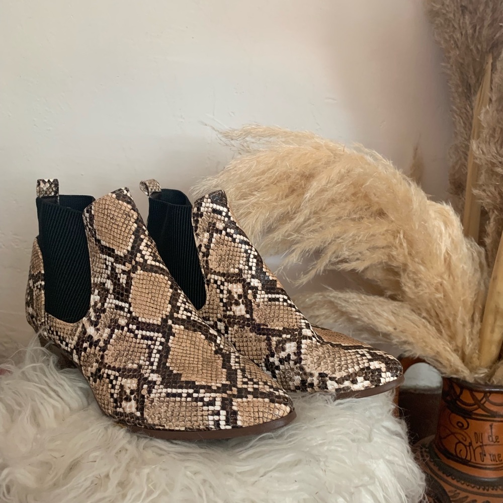 Snake skin Ankle Booties